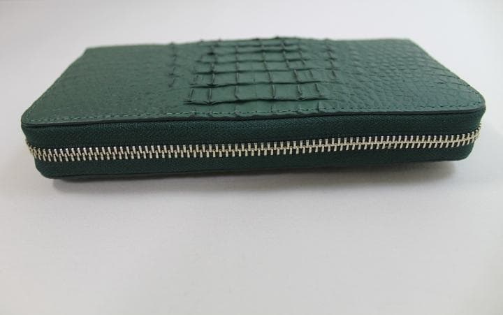 【専用】クロコダイル 財布 長財布 背部革 ラウンド グリーン 緑 ホーン