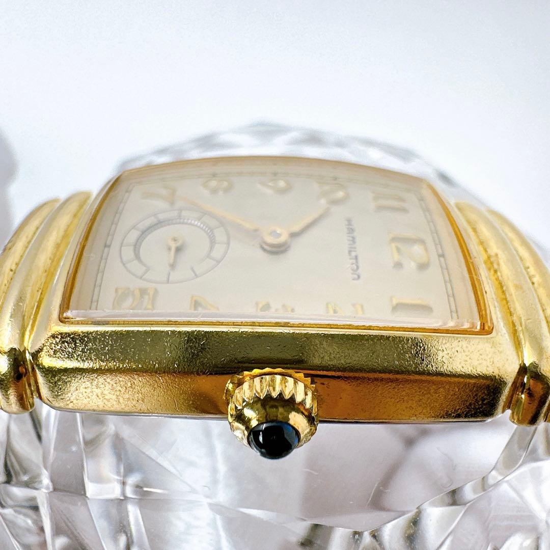 新品電池 稼働 ハミルトン 腕時計 ゴールド 6248 スモセコ 純正ベルト