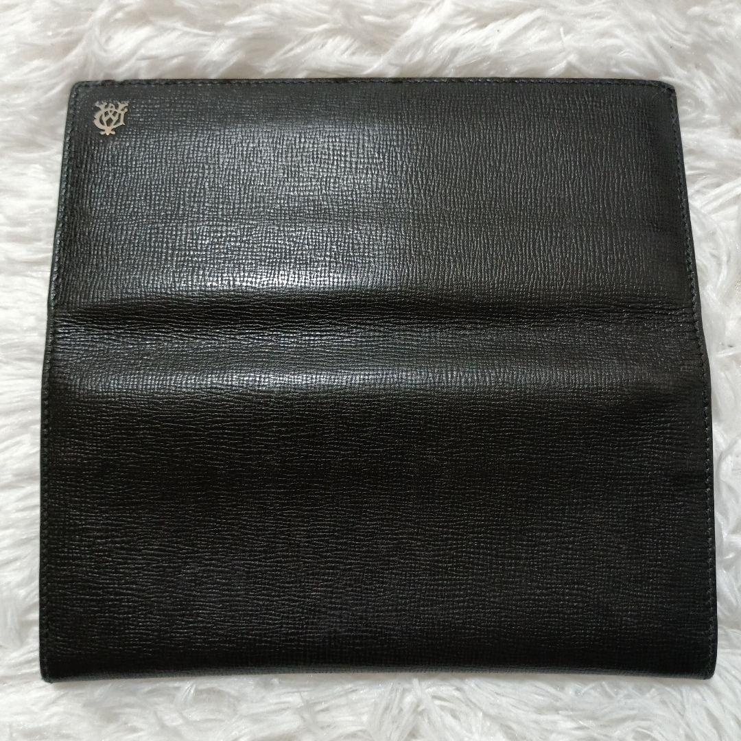 dunhill　ダンヒル　レザー長財布　折り財布　黒　ブラック　ADロゴ　本革