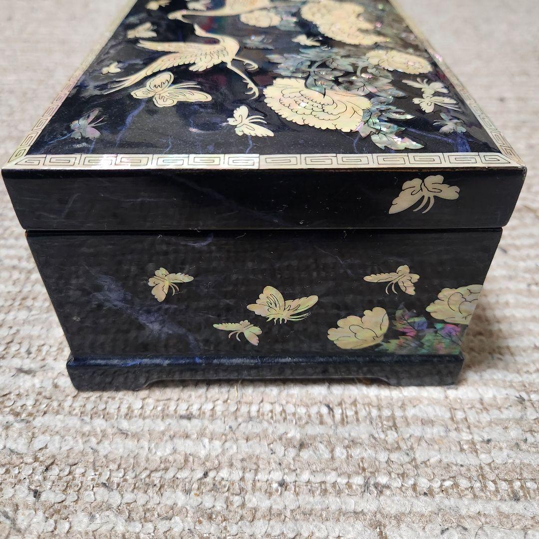 螺鈿細工 ジュエリーボックス 宝石箱 韓国伝統工芸 鳳凰孔雀模様　 高級宝石箱