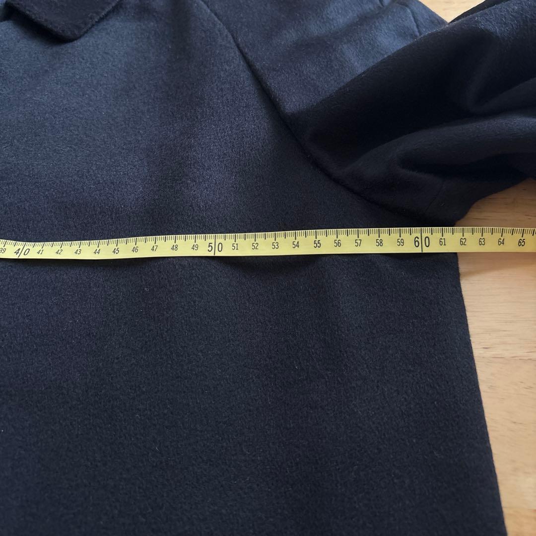 【新品】カシミア100% メンズステンカラーコート 濃紺　ロングコート175㎝