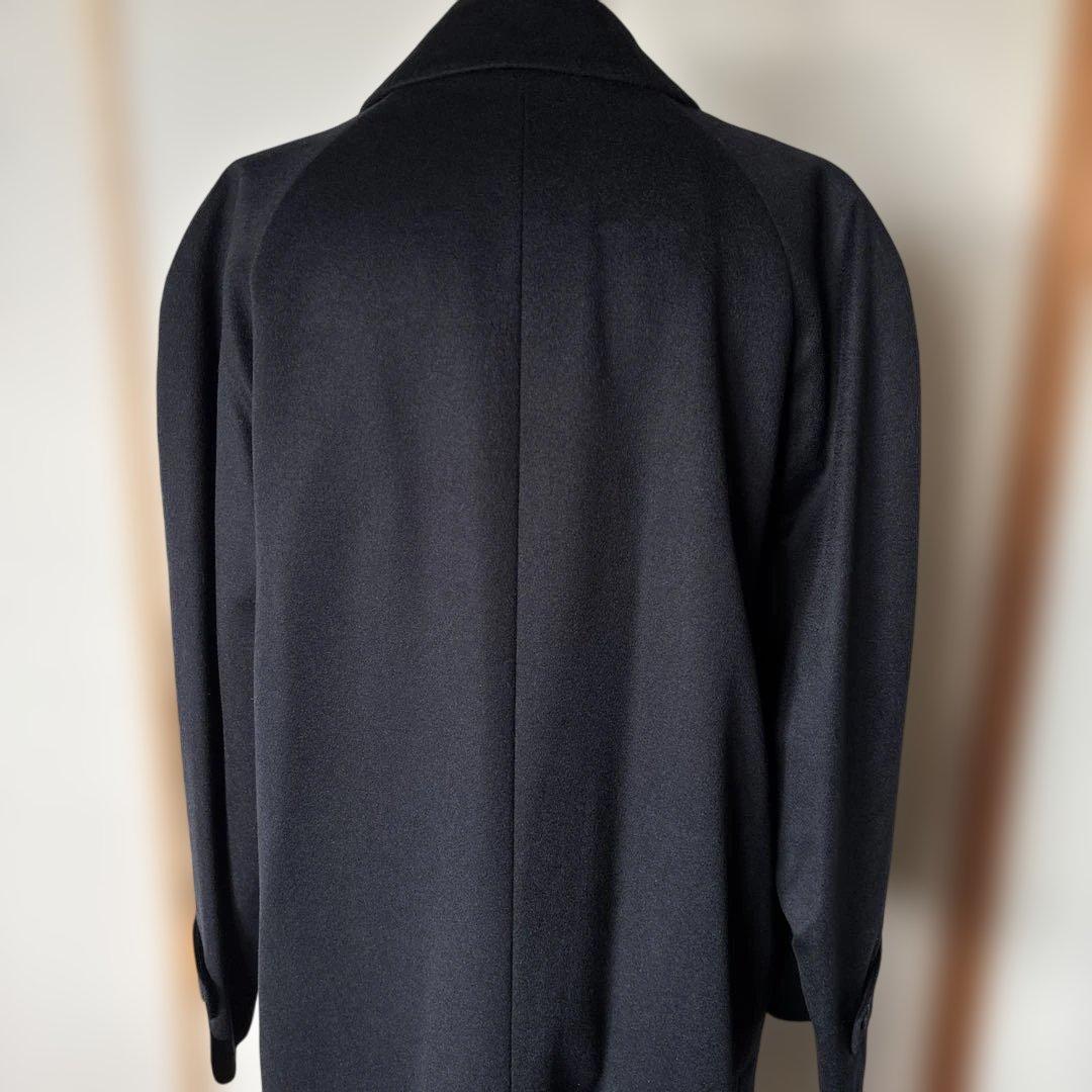 【新品】カシミア100% メンズステンカラーコート 濃紺　ロングコート175㎝
