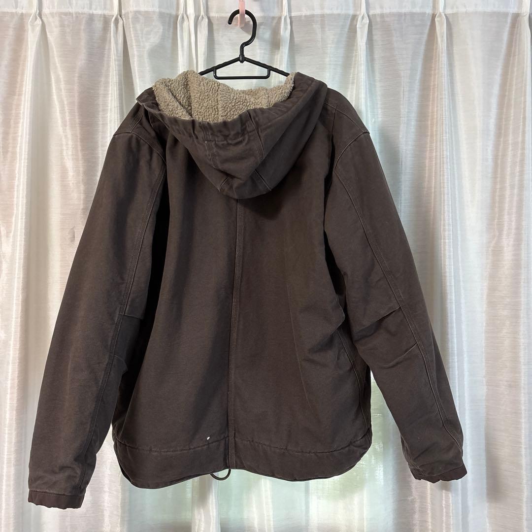 Carhartt ボアジャケット L 企業刺繍 フード付き古着
