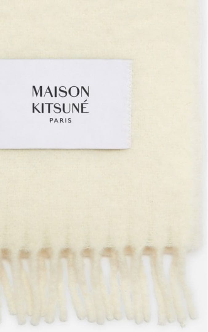 MAISON KITSUNÉ PLAIN FRINGED マフラー エクリュ
