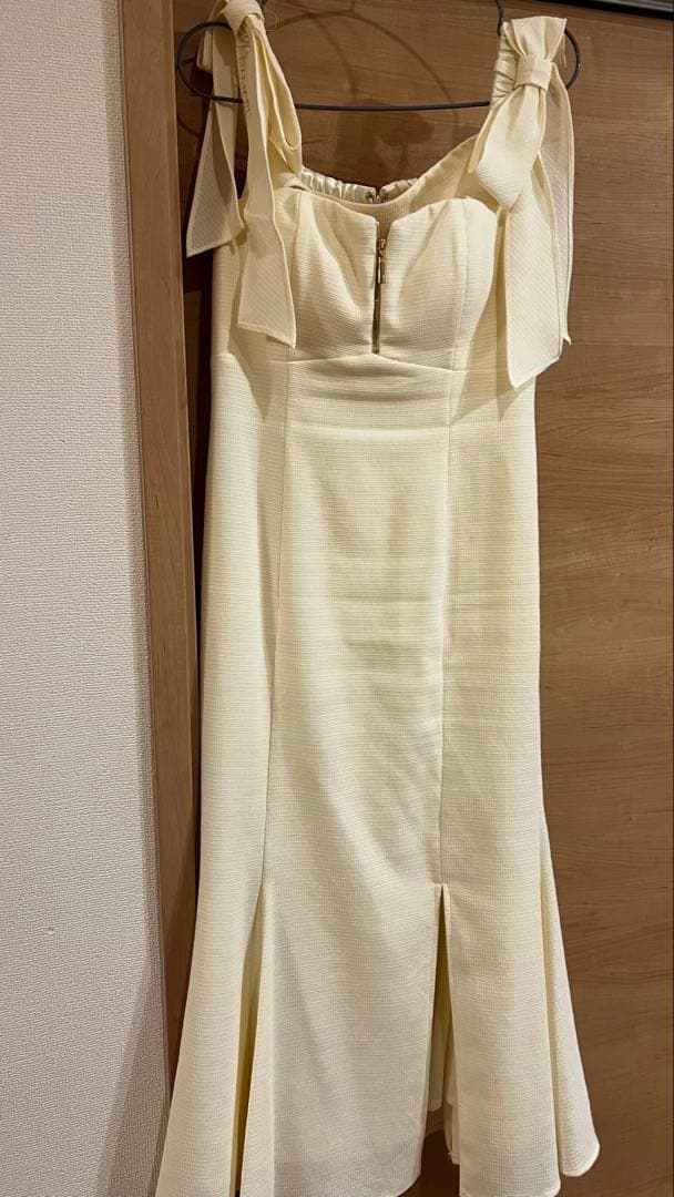 ROBEdeFLEURSオフショルリボンバストジップマーメイドロングキャバドレス