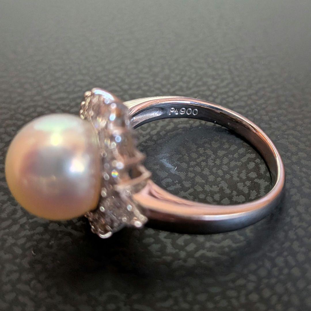 【プラチナ約5.37ｇ】花珠パール10mmプラチナダイヤリング