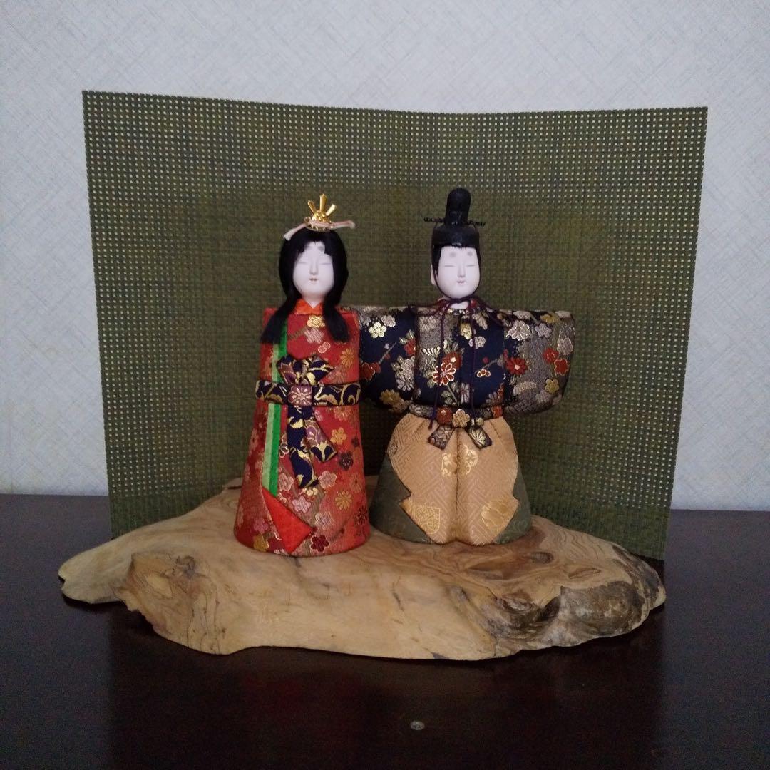 古典　親王飾り 立雛 木目込み人形 　桃の節句　伝統工芸品　京錦織り