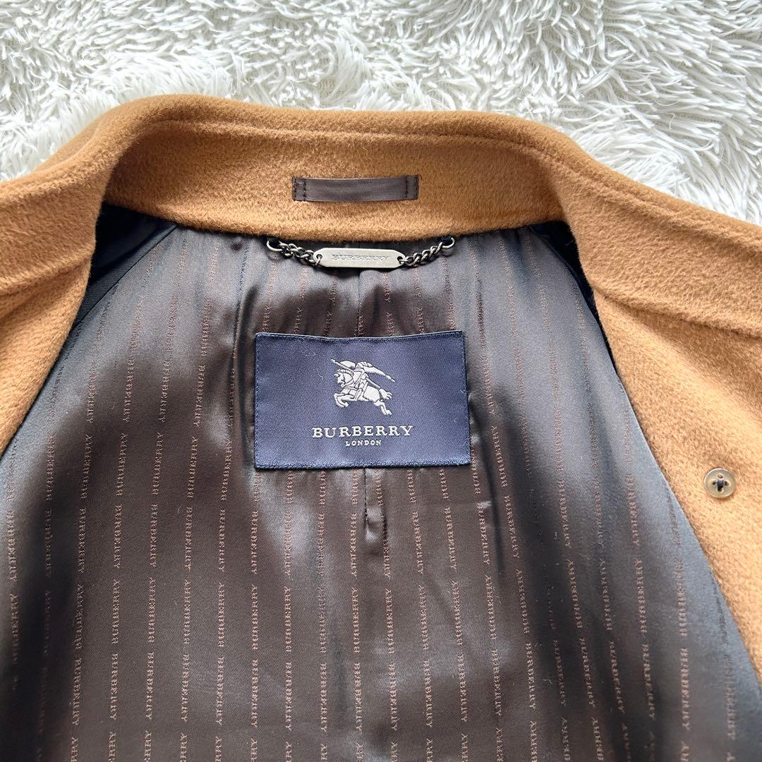 バーバリーロンドン　トレンチコート　カシミヤ　アンゴラ　ロング　ブラウン　L