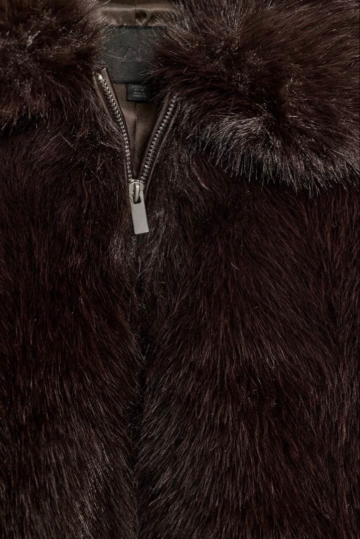 ZARA ダークブラウン ファーショートジャケット