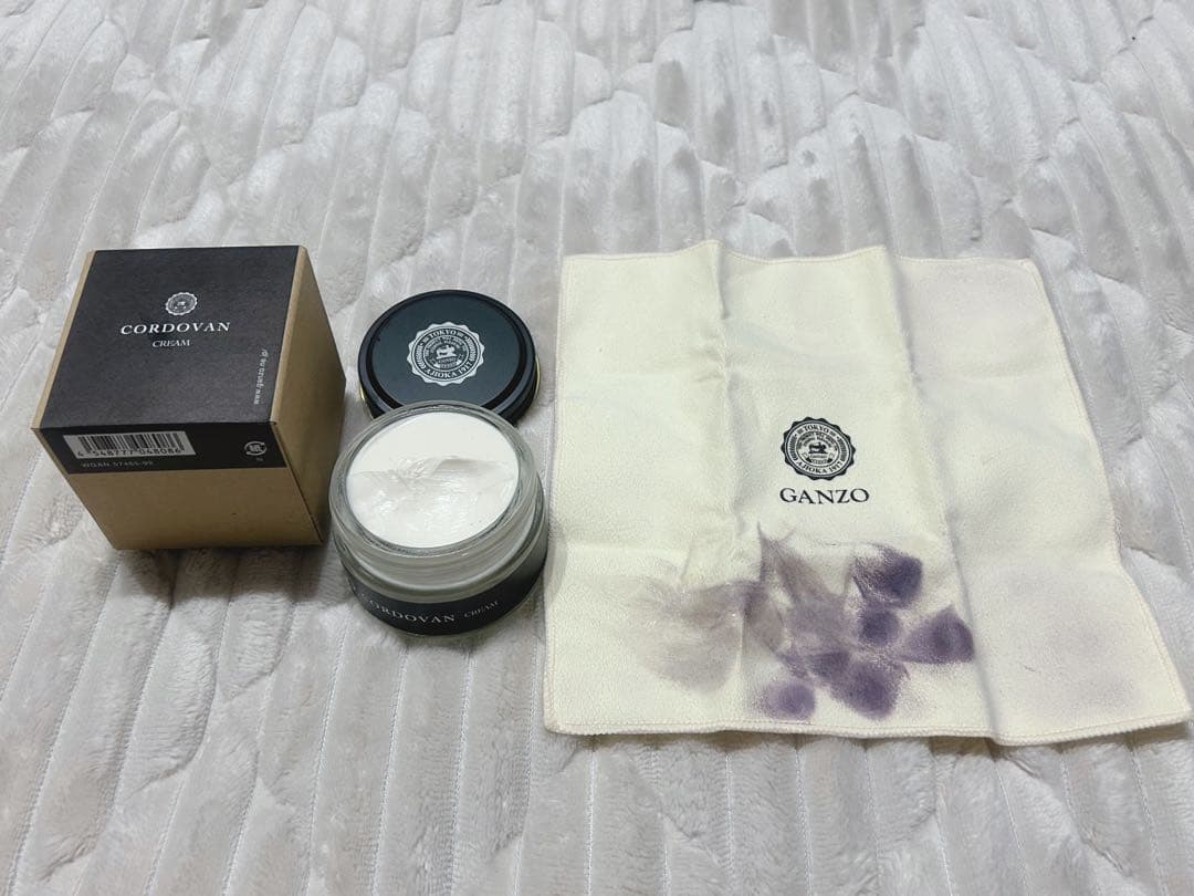 【GANZO】コードバン ラウンドファスナー長財布 ブラック ※wax付き