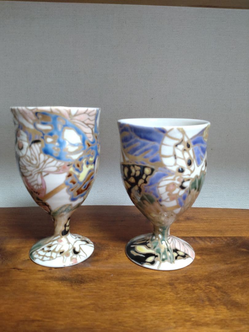 九谷焼　森下優理　ワイングラス　未使用　2個セット