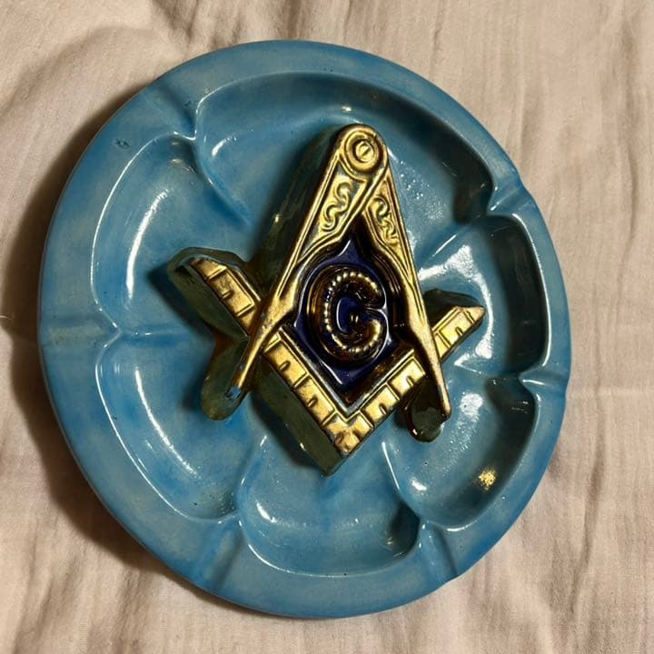 USA vintage 1970年代　フリーメイソン　陶器製　灰皿　アシュトレイ