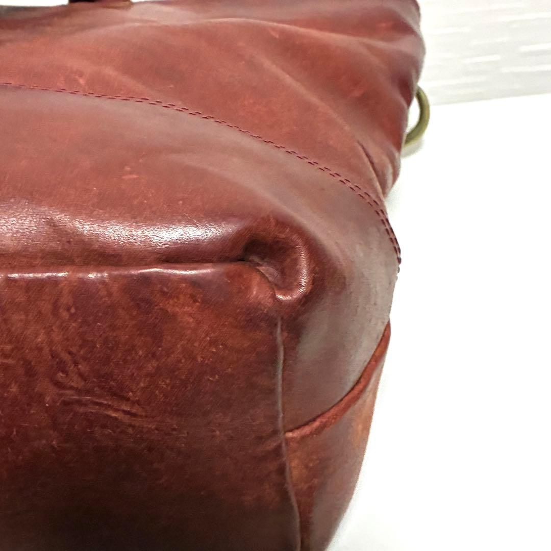 RYU トートバッグ ショルダーバッグ ブラウン 赤茶色 オールレザー 2way