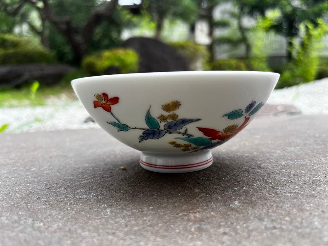 有田焼　肥前赤絵窯元　鷹巣　絵付　お茶碗　鷹峯作　5つセット