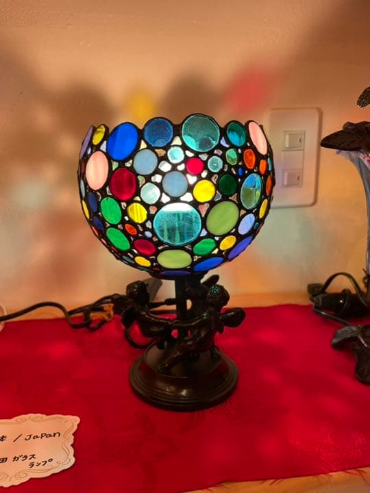 美品 ガラス エンジェル Angel アンティークランプ ガラスランプ