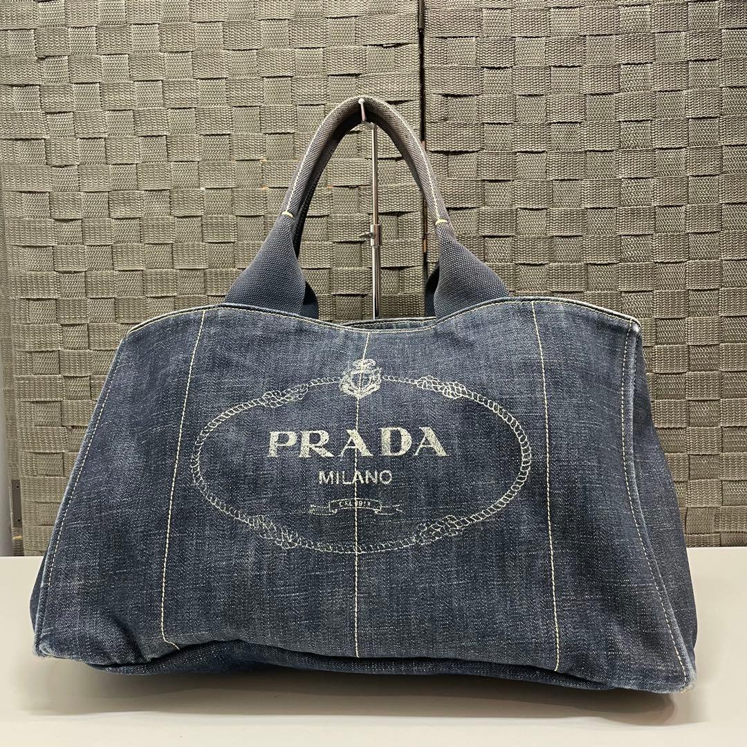a*a様 PRADA カナパ　M デニム　レアカラー　トートバッグ