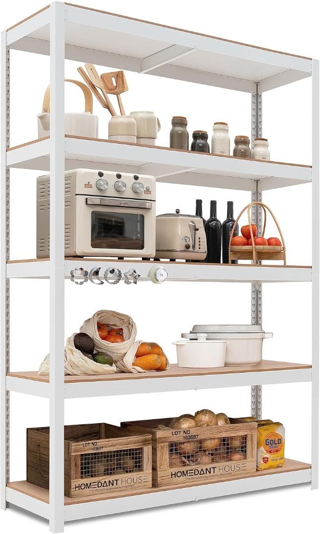 DANT House ラミネート スチールラック キッチン 5段ホワイト