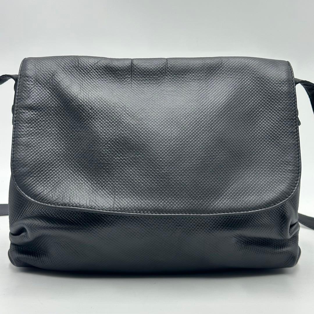 美品 ボッテガヴェネタ マルコポーロ メッセンジャーバッグ 斜め掛け PVC 黒