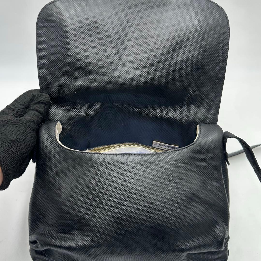 美品 ボッテガヴェネタ マルコポーロ メッセンジャーバッグ 斜め掛け PVC 黒