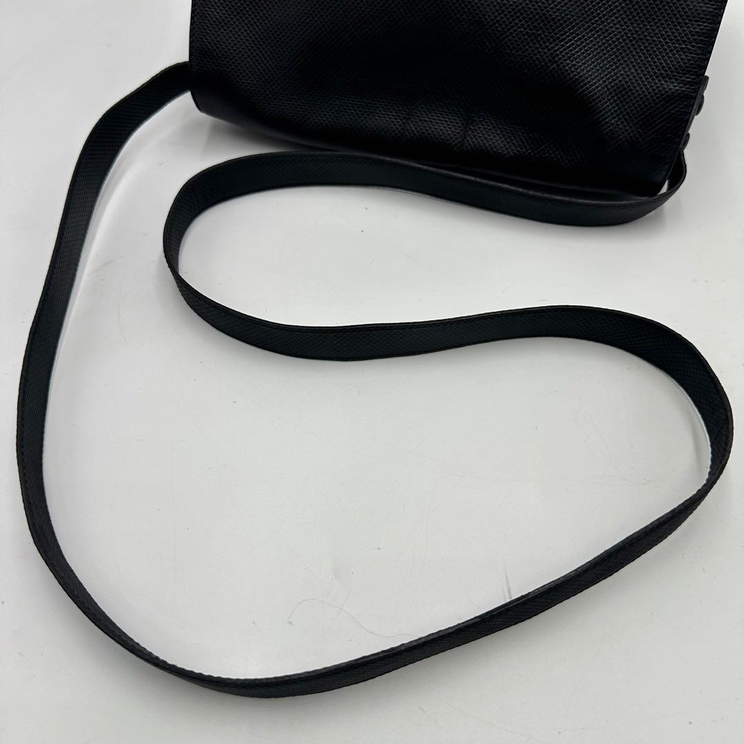 美品 ボッテガヴェネタ マルコポーロ メッセンジャーバッグ 斜め掛け PVC 黒