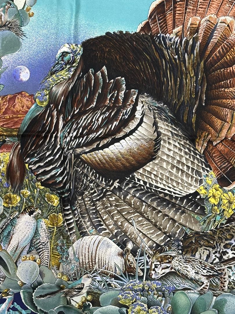 エルメス スカーフ カレ90 テキサス動植物図鑑 TEXAS WILDLIFE