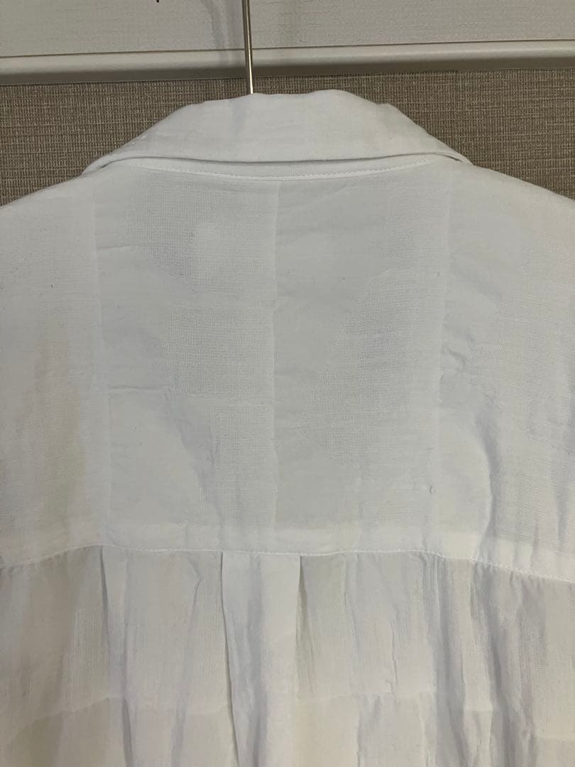 huis 柄二重織シャトルジャガードオープンカラー半袖オーバーシャツ