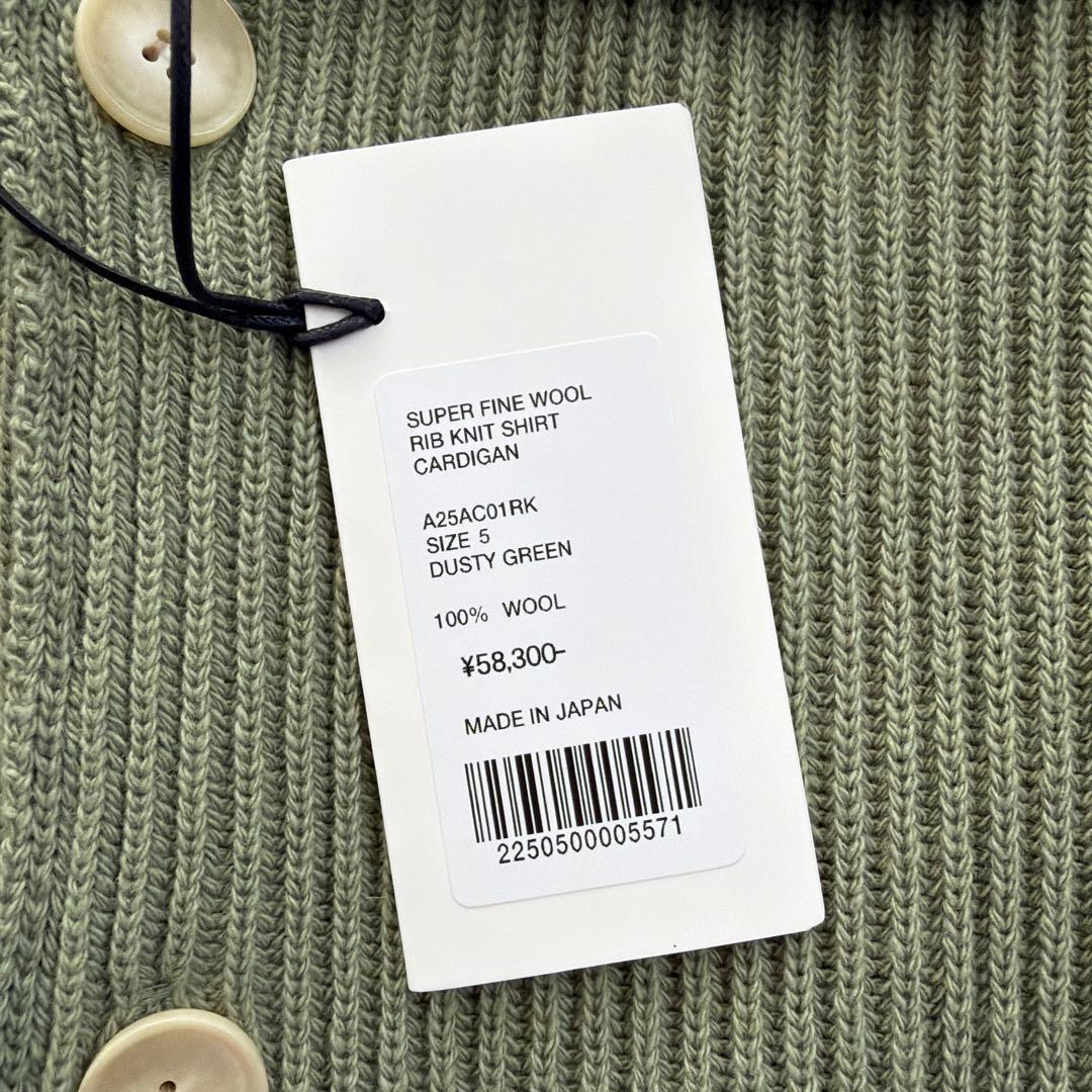 トップス SUPER FINE WOOL RIB KNIT SHIRT CARDIGAN