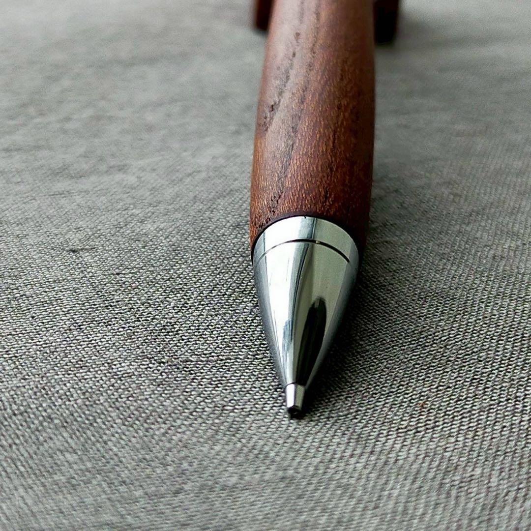神代欅　鳥海山　ハンドメイド　木軸シャープペン　0.5mm　天然木　シルバー