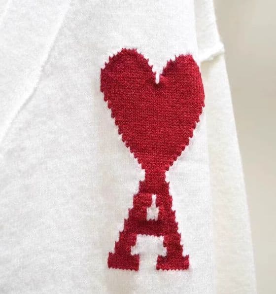 AMI PARIS ホワイト カーディガン 男女兼用 M