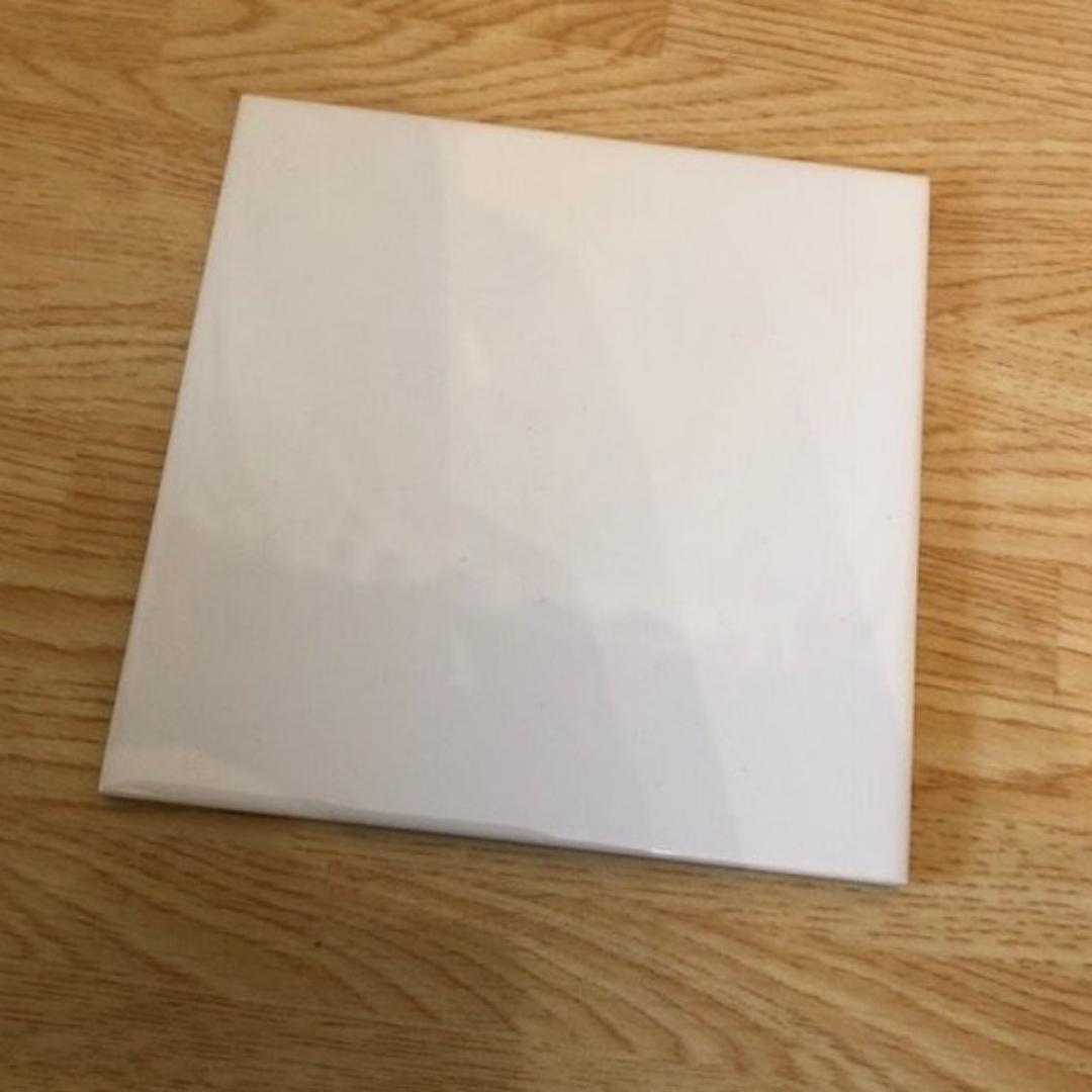 15cm 正方形タイル　(オフホワイト)　８枚セット