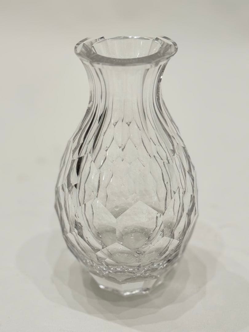 昭和のインテリア　ノリタケ　上質なクリスタルガラス 花瓶 多面体カット