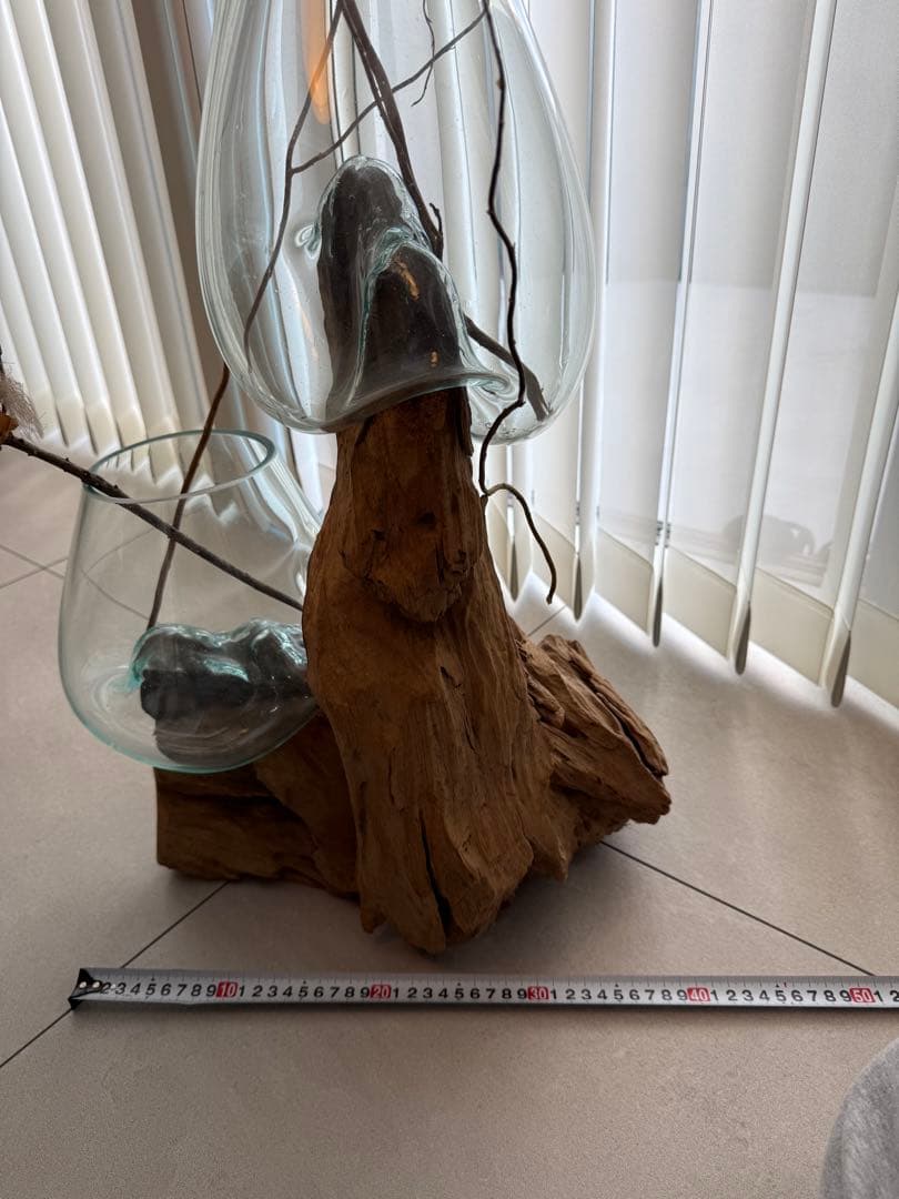 流木ガラス　フラワーベース　映え◎ 大型
