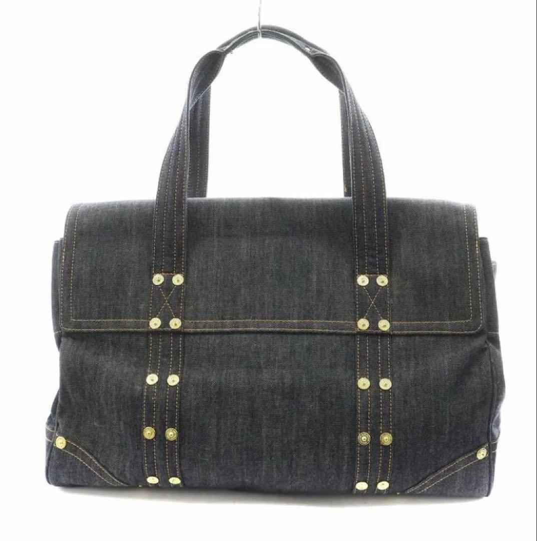 Mulberry ボストンバッグ ハンドバッグ ハート デニム地 紺