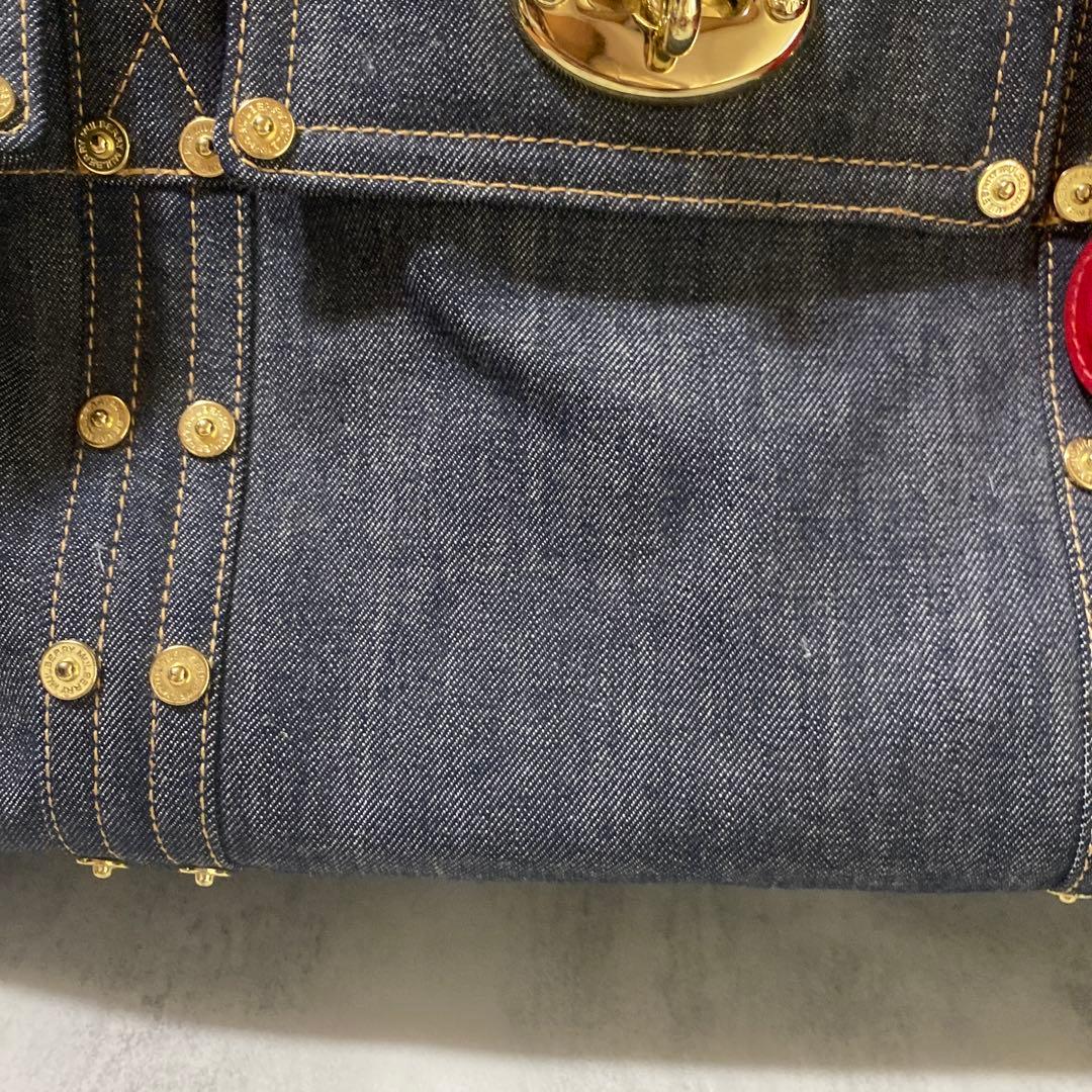 Mulberry ボストンバッグ ハンドバッグ ハート デニム地 紺