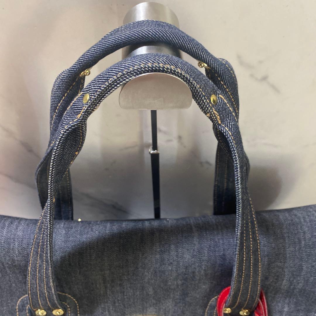 Mulberry ボストンバッグ ハンドバッグ ハート デニム地 紺