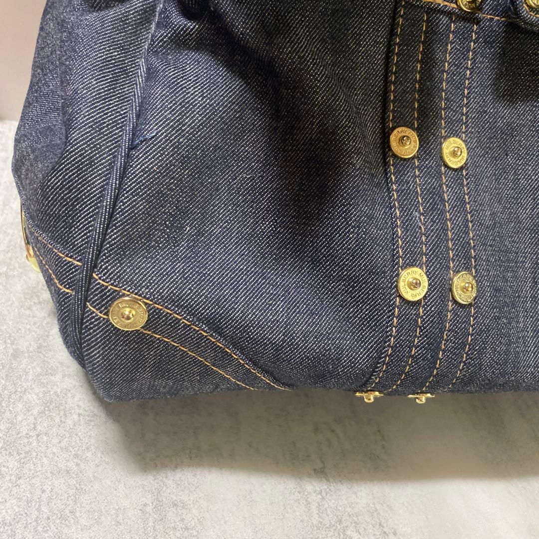 Mulberry ボストンバッグ ハンドバッグ ハート デニム地 紺