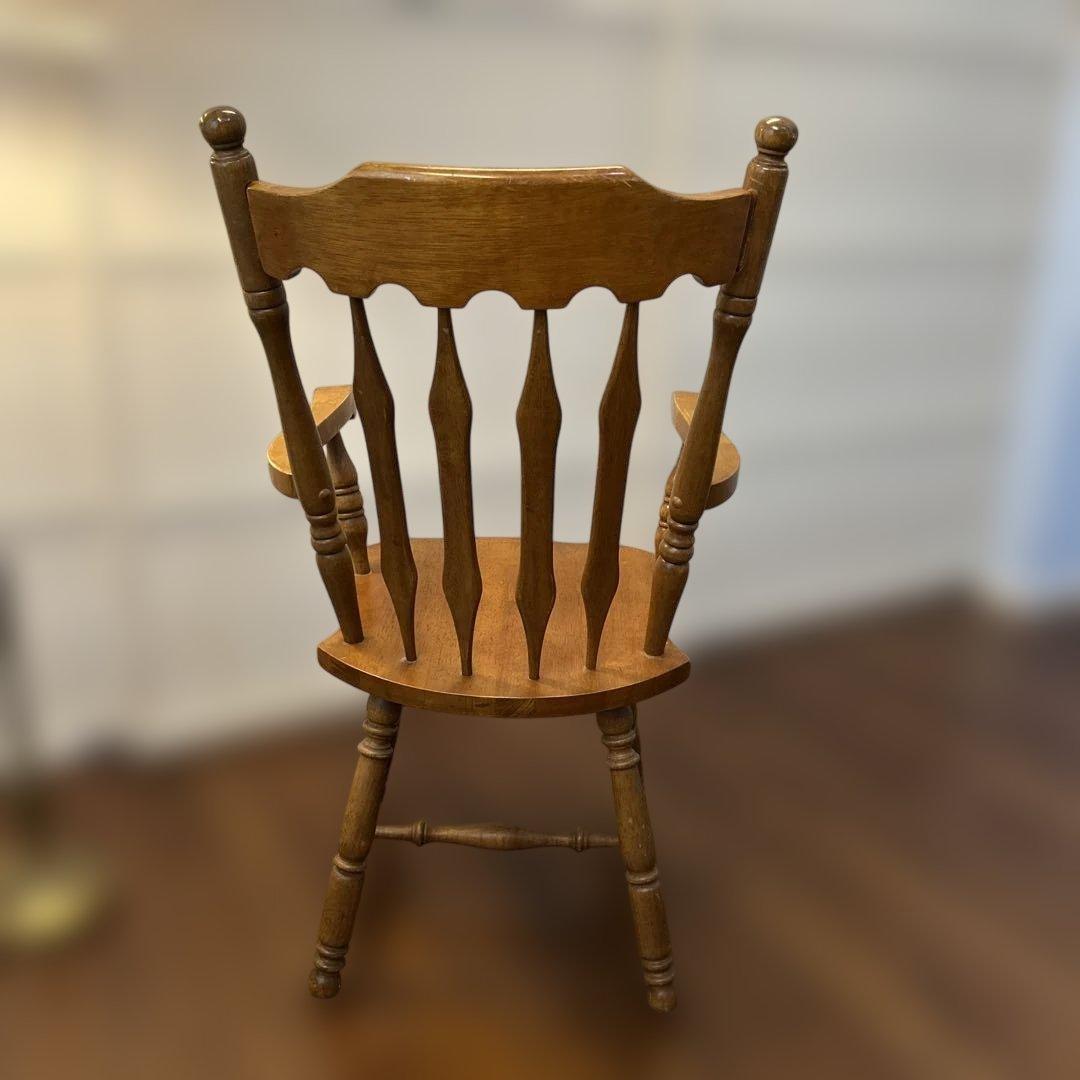 ジャンク・アンティーク家具・木製スピンドルバックチェア・アメリカンカントリー