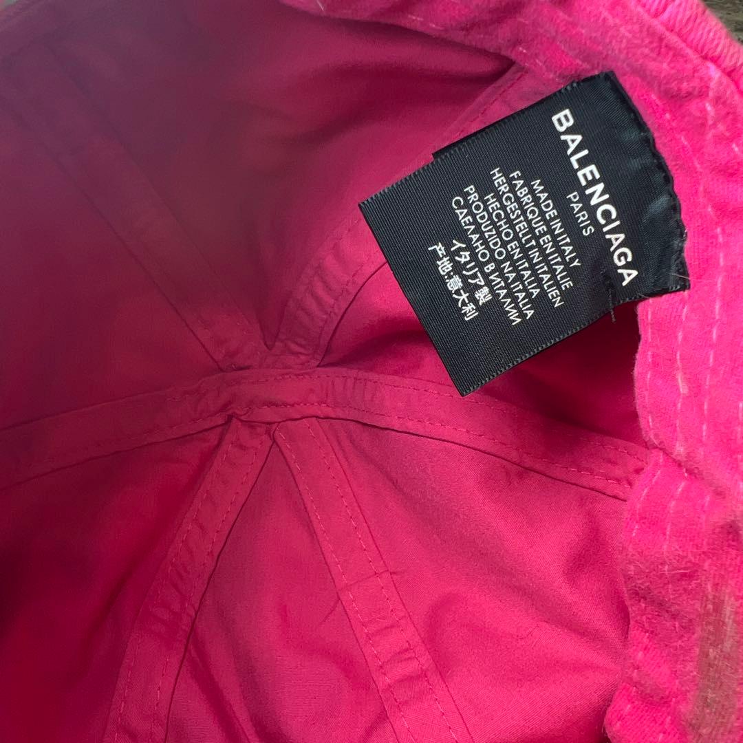 【サイズ調整可能】BALENCIAGA バレンシアガ キャップ 帽子 ピンク