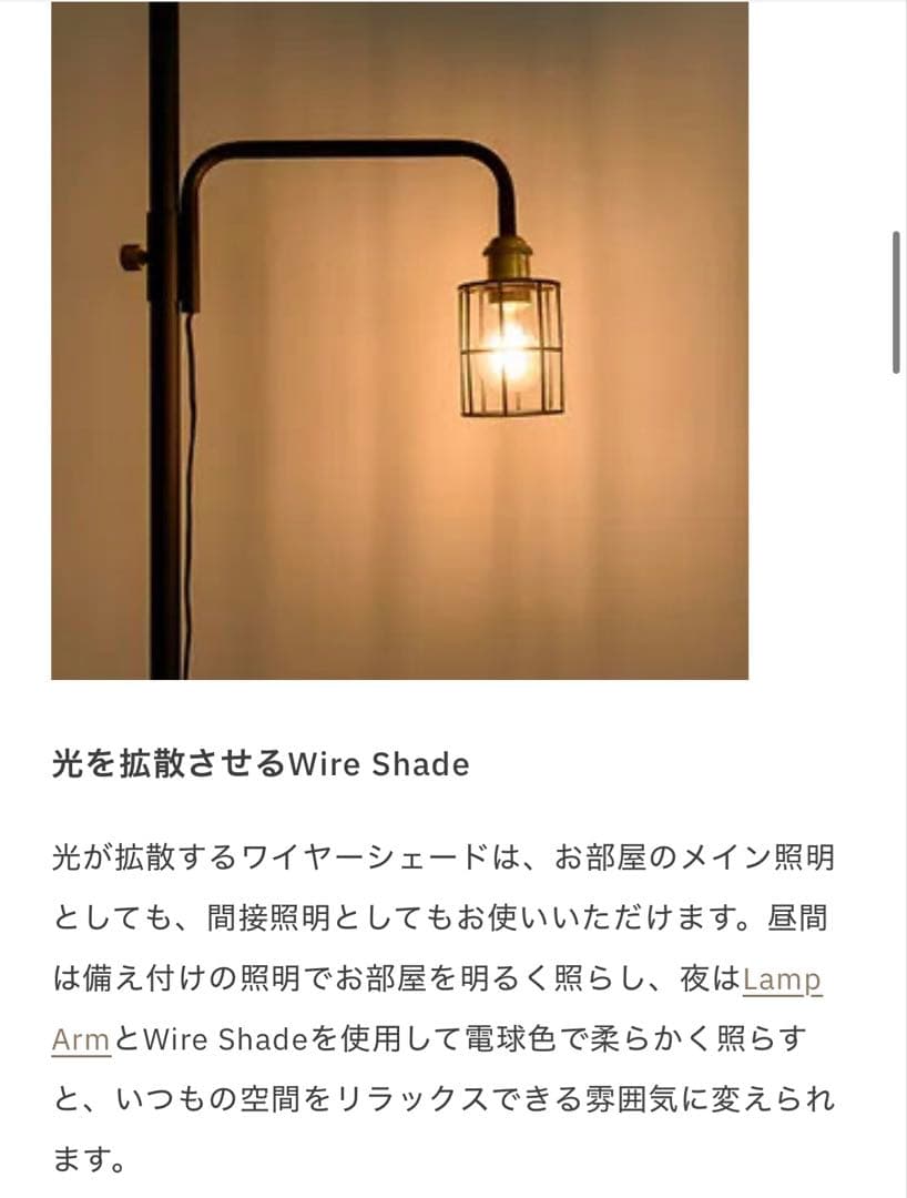 DRAW A LINEドローアラインLampArm L＋WireShade美品