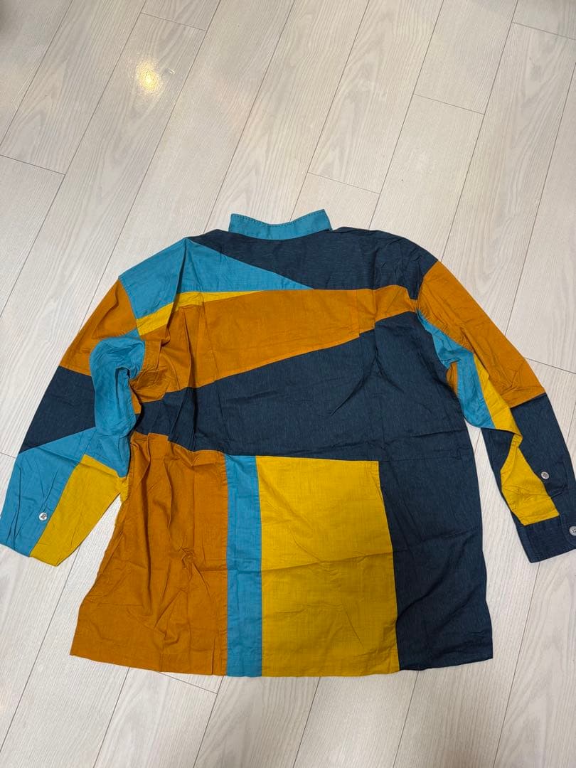 ISSEY MIYAKE 幾何学模様シャツ 綿100% M