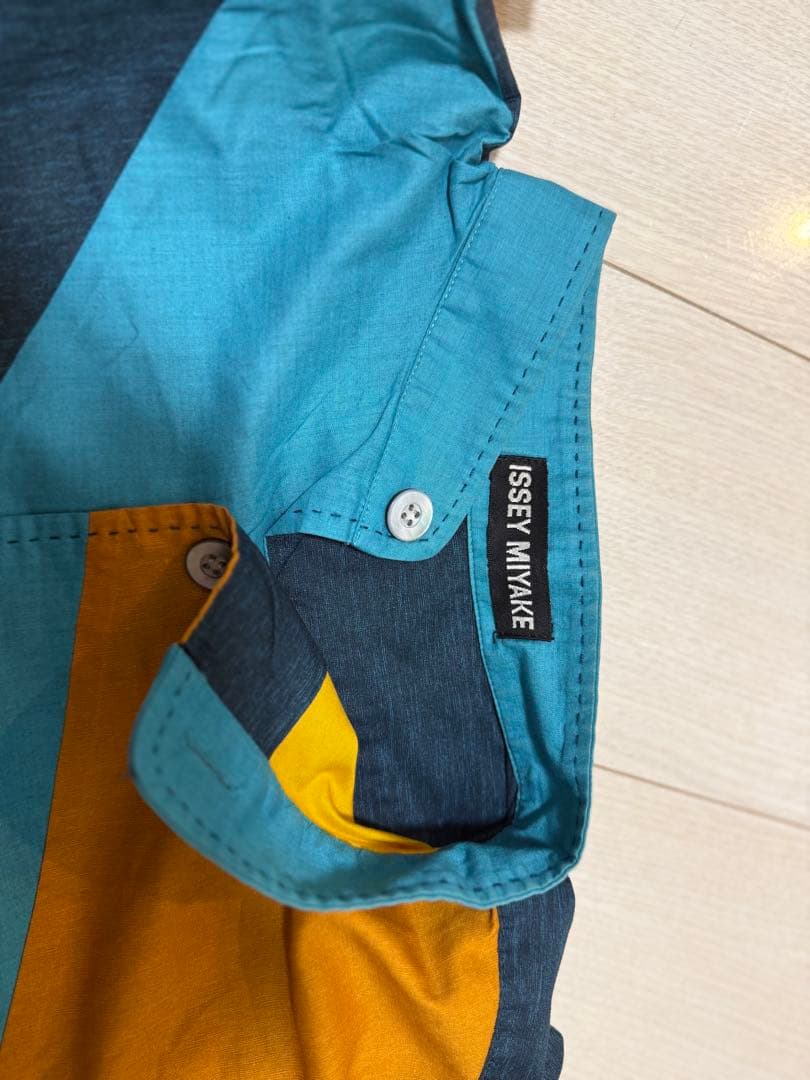 ISSEY MIYAKE 幾何学模様シャツ 綿100% M