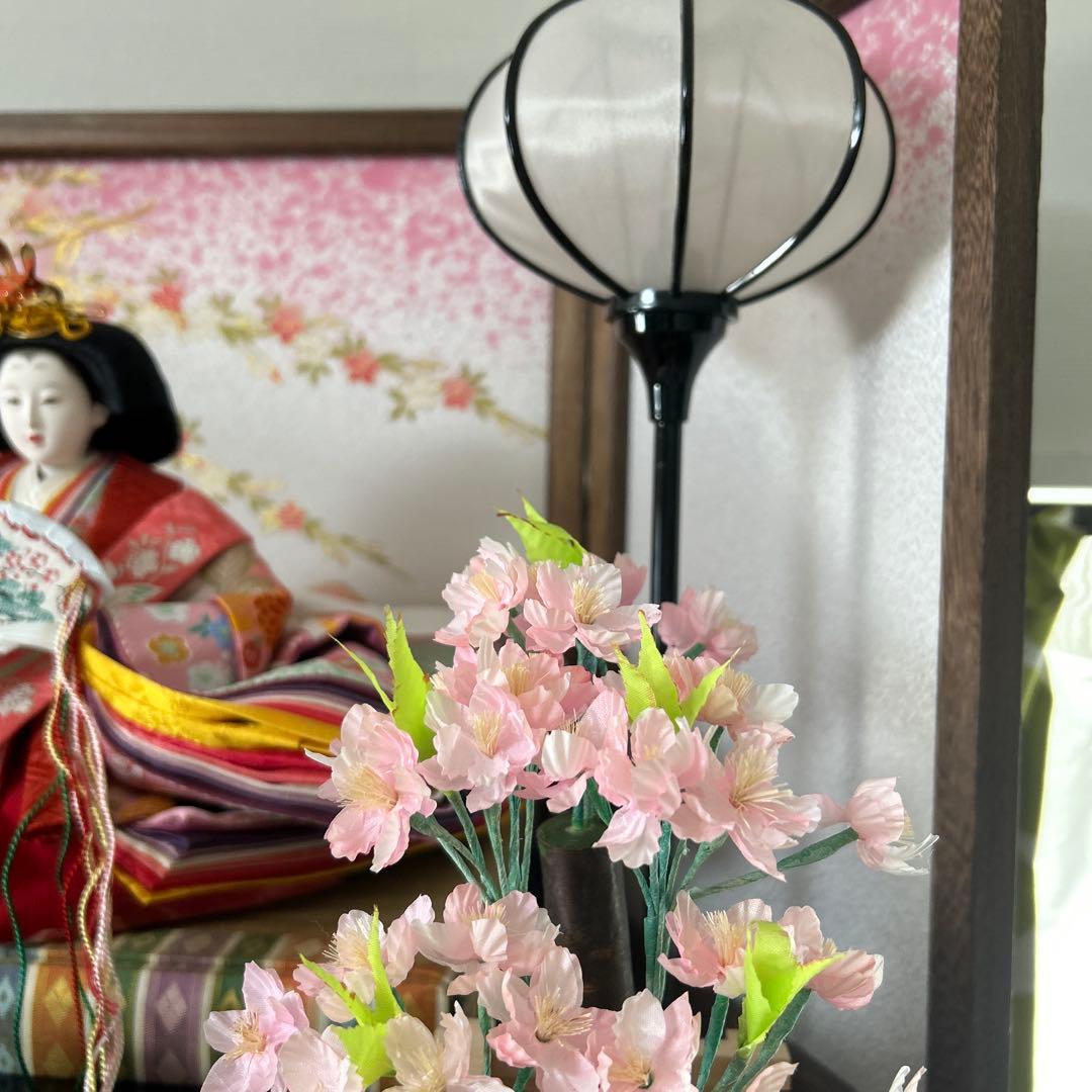 ひな人形 桜背景 中型　雛ごよみ