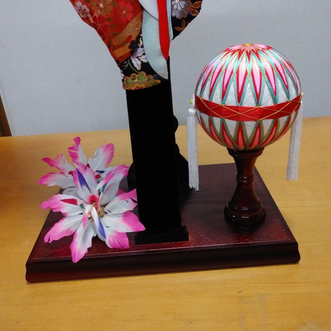 お正月、羽子板/道成寺/手鞠、羽、台座付き