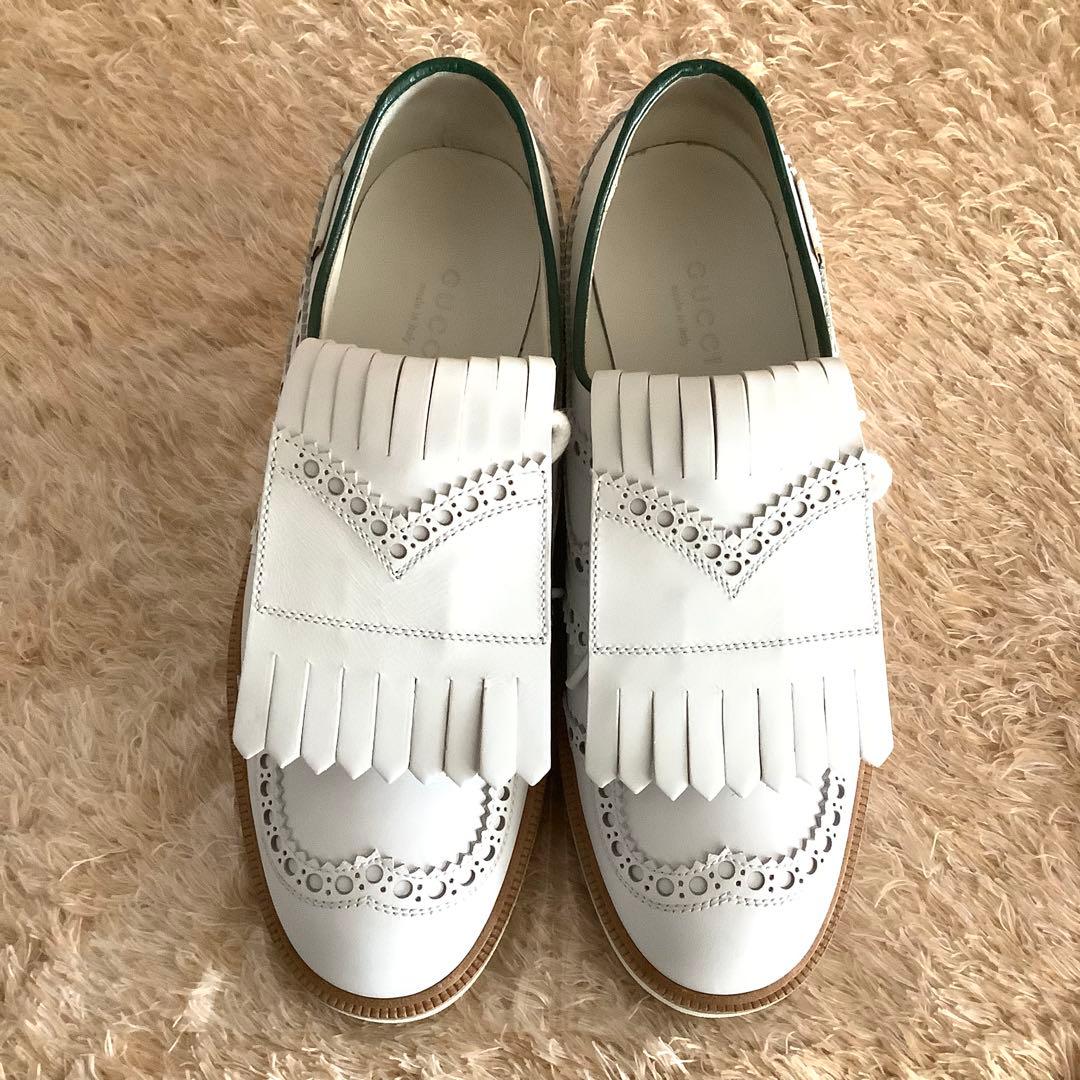 美品✨ グッチ ゴルフシューズ ドレスシューズ レザー ホワイト