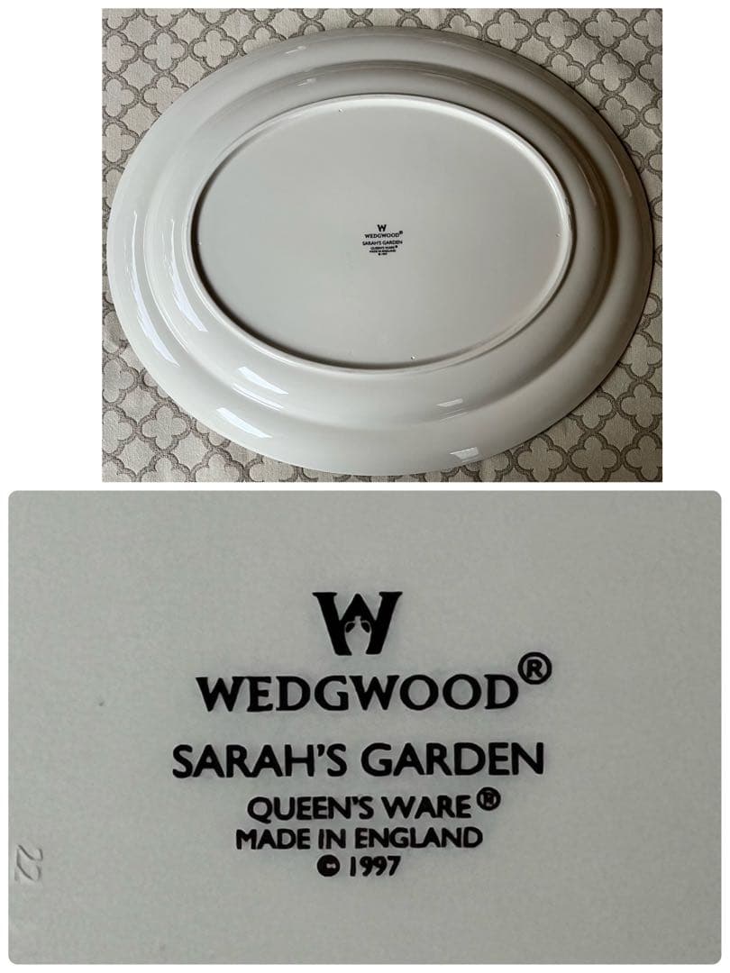 【美品】英国製　ウェッジウッド★サラズガーデン★オーバルパーティプレート