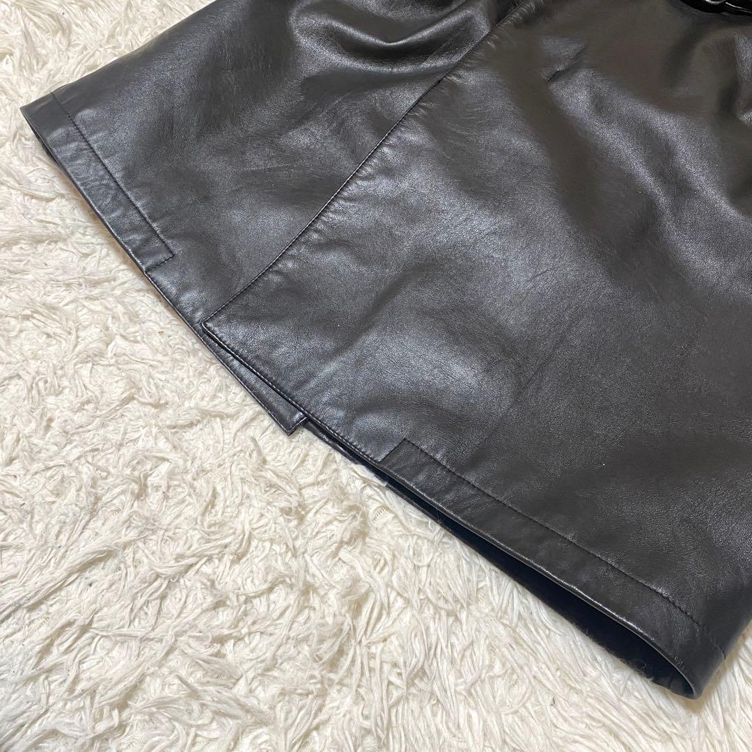 美品✨Paul smith トレンチコート 牛革 レザー 黒 ベルト M
