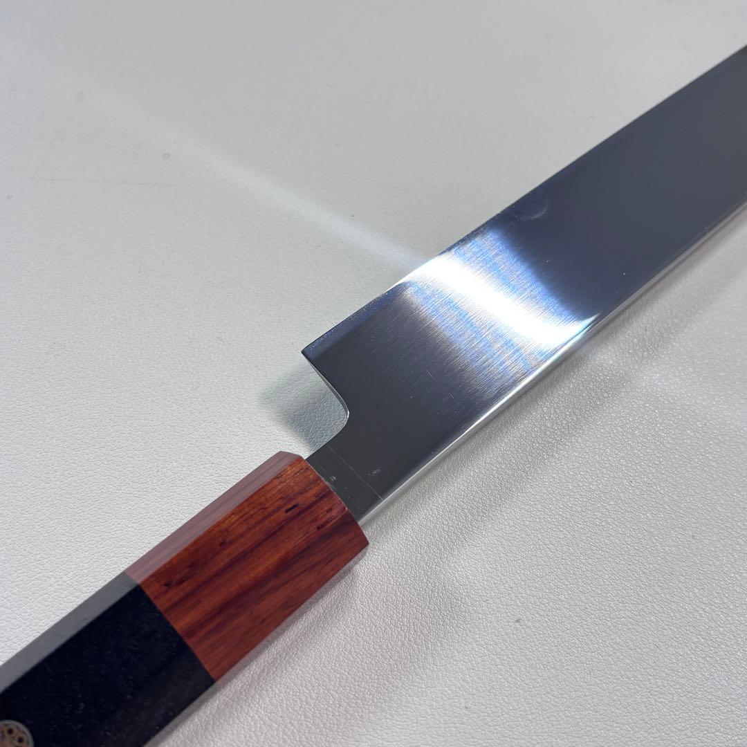 270mm 柳刃包丁 鏡面 黒檀紫檀八角柄 刺身包丁 全鋼、