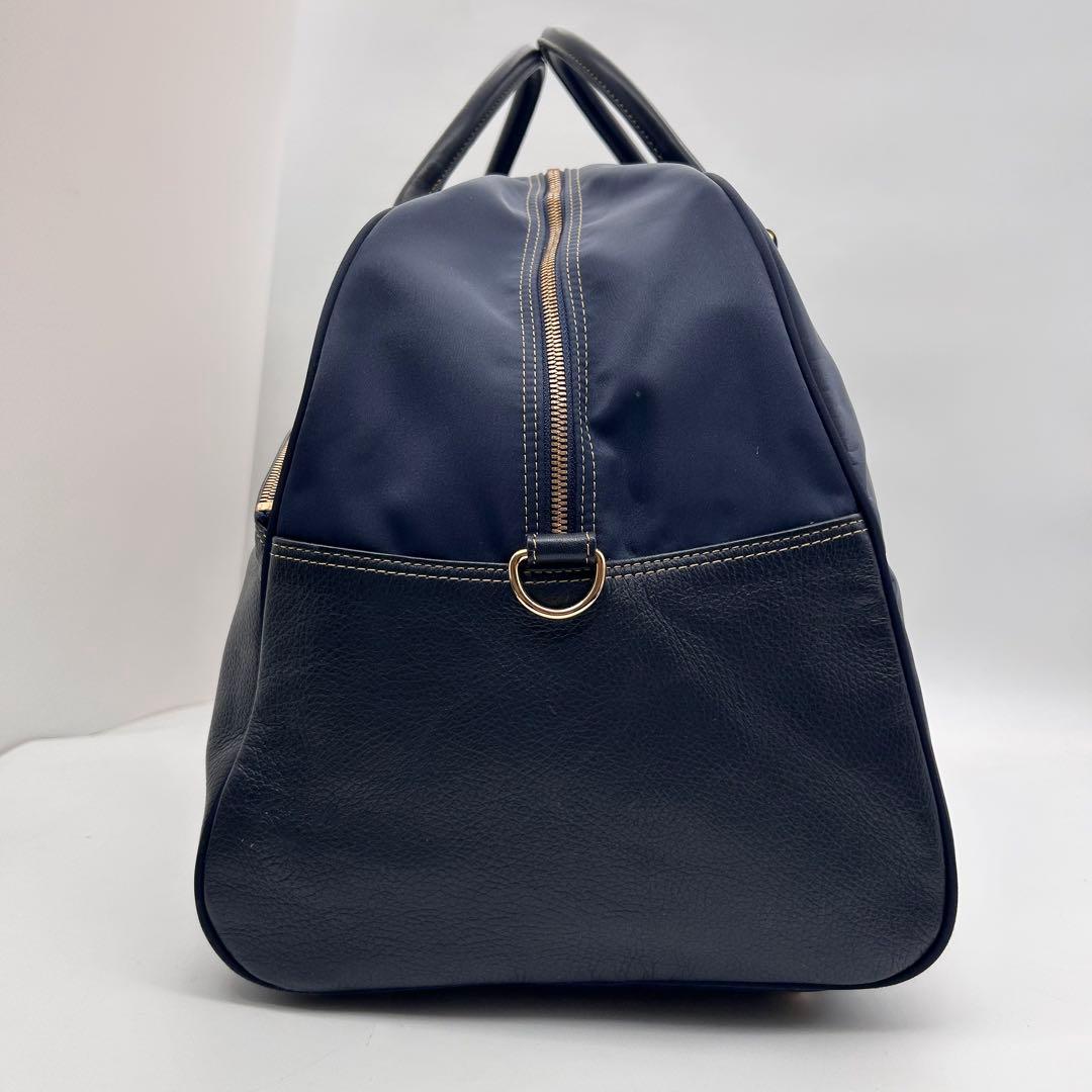 極美品　ヴァレンティノガラバーニ　ボストンバッグ　2way　レザー　ナイロン　紺