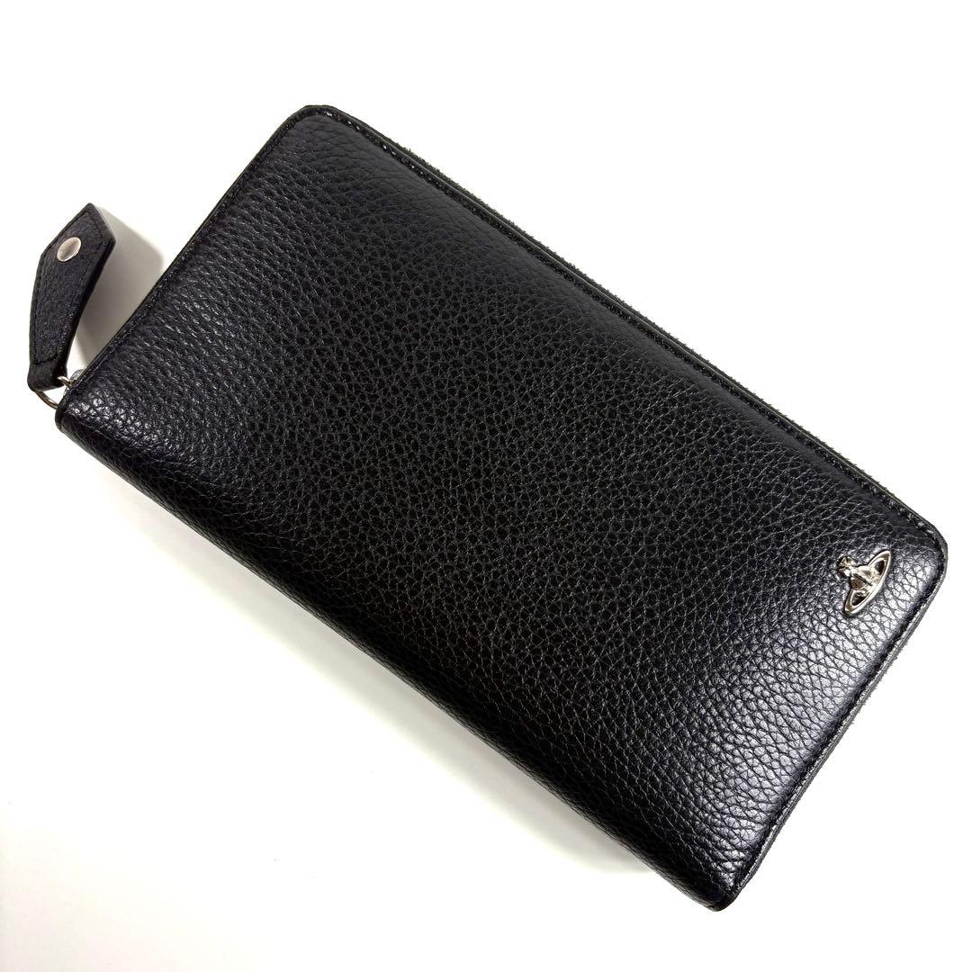極美品✨ヴィヴィアンウエストウッド 長財布 ラウンドジップ 黒 大容量 レザー