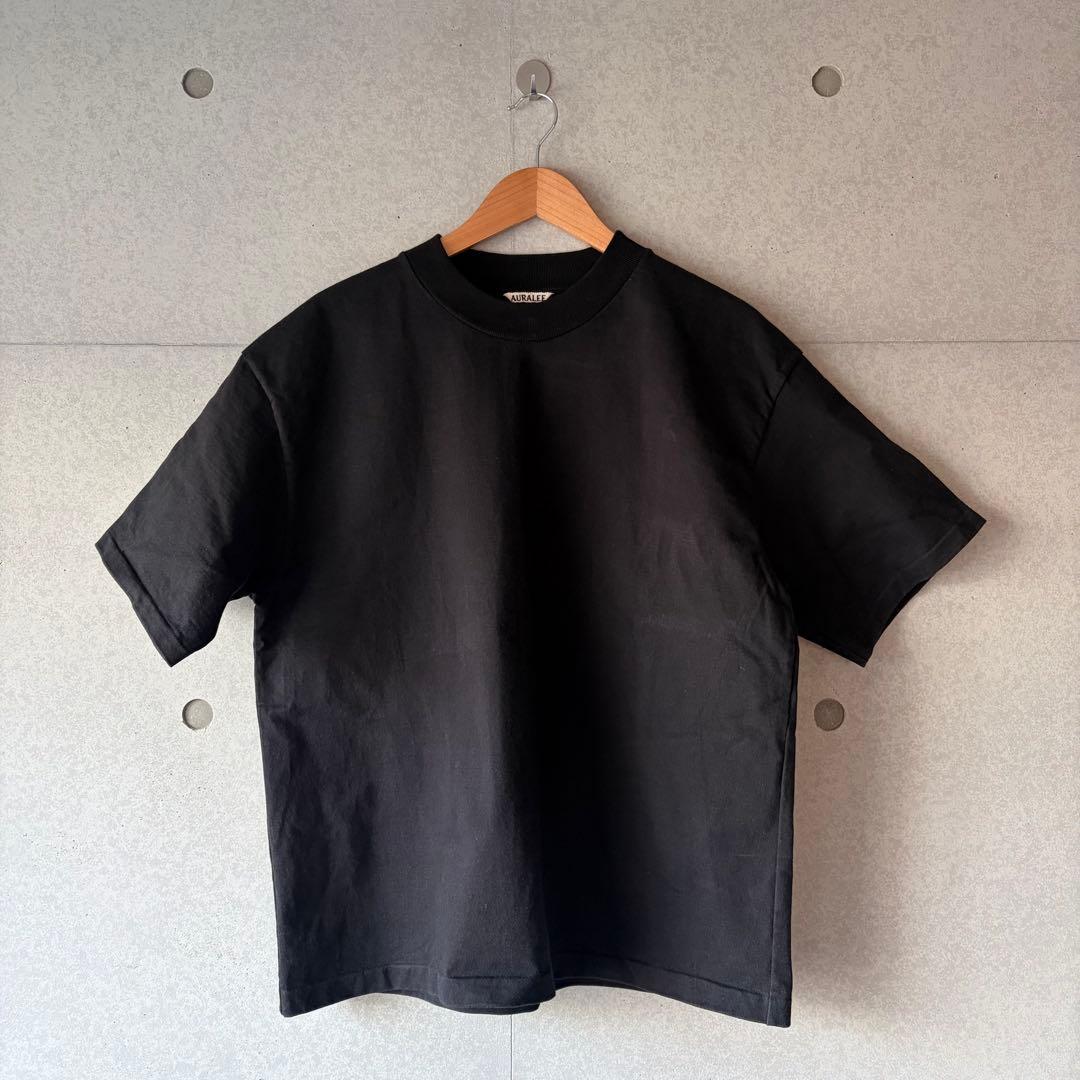 AURALEE STAND UP TEE BLACK サイズ3